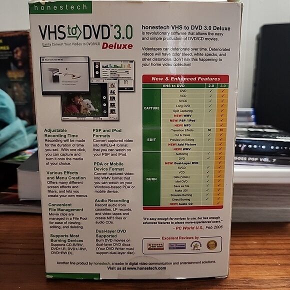 VHS To DVD 3.0 Deluxe Convert Videos To Dvd Honestech - Picture 2 of 3